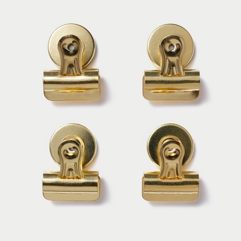 4ct Magnetic Bulldog Clips Soft Gold - Threshold™