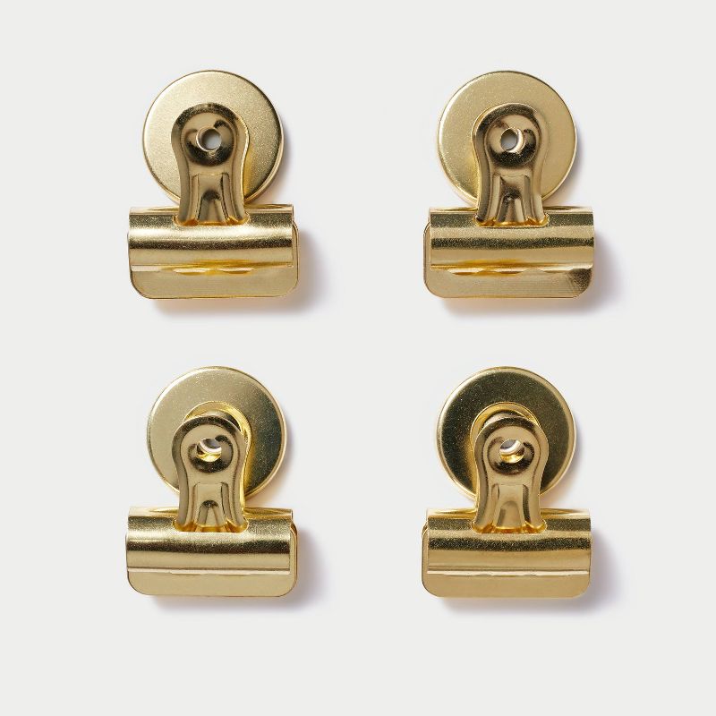 4ct Magnetic Bulldog Clips Soft Gold - Threshold&#8482;, 1 of 5