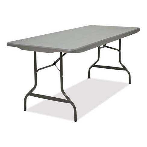 Iceberg IndestrucTable Commercial Folding Table, Rectangular, 72" x 30" x 29", Charcoal Top, Charcoal Base/Legs - image 1 of 4