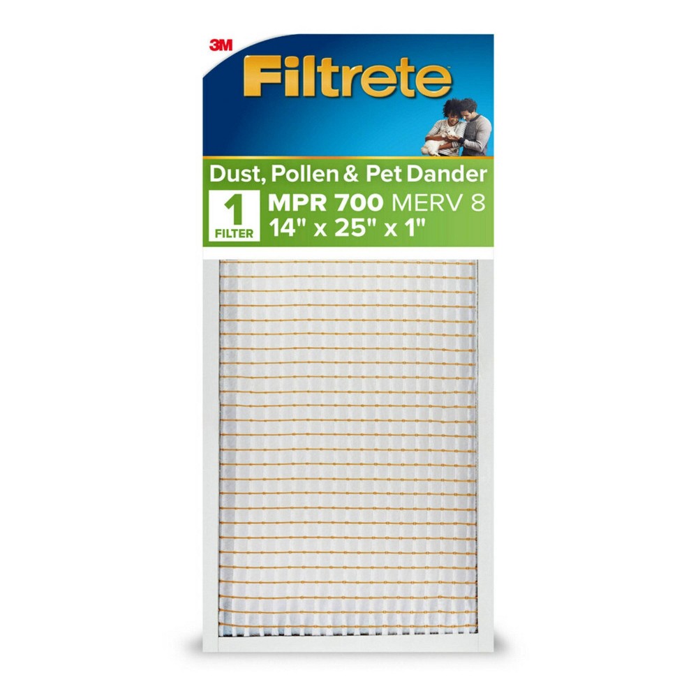 Filtrete 14" x 25" 700 MPR Dust Pollen & Pet Dander Electrostatic Air Filter: MERV 8, Furnace & AC Compatible