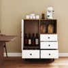 Tangkula Buffet Sideboard w/ 4 Drawers & Open Compartment Heavy-Duty Metal Legs - 3 of 4