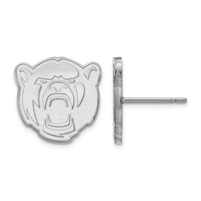 Black Bow Jewelry 14k White Gold Baylor Bears NCAA Post Earrings