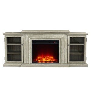 Vintage TV Stand for TVs up to 70" with Electric Fireplace - Festivo - 1 of 4