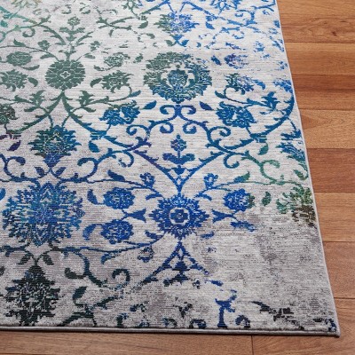 Leonard Multicolor Floral Damask Rectangular Area Rug