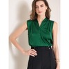 INSPIRE CHIC Women's Work V Neck Sleeveless Ruched Tank Top - 2 of 4