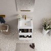ChicFurnit Bathroom Vanities 24 Inch Wallmounted Vanity with Stone Resin Sink and Storage for Bathroom, White, 23.62"*19.69"*22.44" - 2 of 4