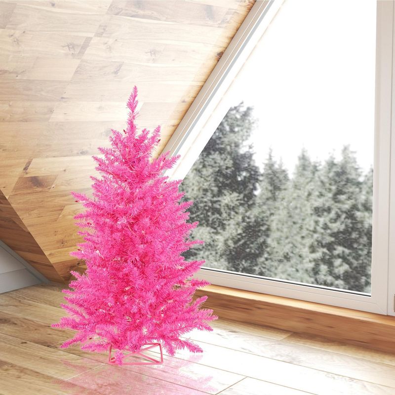 Vickerman Hot Pink Series Unique Artificial Christmas Tree, 4 of 5