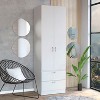 NicBex 76.80"H Armoire Wardrobe Closet Storage Cabinet with 2 Doors & Shelves & 2 Drawer for Bedroom - 2 of 4