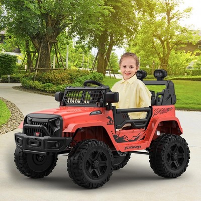 12V Kids Ride On Truck, Electric Kids Ride On Toy with Parent Remote Control, 3 Speeds, 4 Tires Suspension, LED Lights for Kids3-8