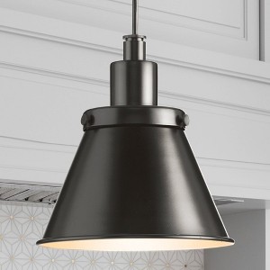 Urban Ambiance Luxury Modern Farmhouse Indoor Pendant,  8-5/8''H x 8-1/4"W x 8-1/4''D,  Matte Black Finish, UHP4673 - 1 of 4