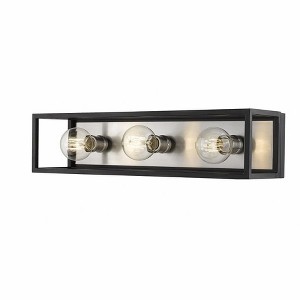 Z-Lite Kube 3 - Light Vanity in  Matte Black/Brushed Nickel - 1 of 4