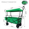 Garvee Collapsible Wagon, Folding Garden Outdoor Park Utility Wagon, Picnic Camping Cart with Wheels for Outdoor Garden, Green - 2 of 4
