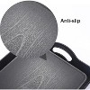 ATTOP 3 Pack Black Serving Trays with Handles,16 x 11IN Rectangular Non Skid Multi-Purpose Plastic OttomanTray for Restaurant, Parties,Table, Kitchen - 3 of 4