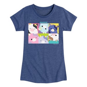 Girls' - Squishmallows - Mooody Cow Grid Fitted Short Sleeve Graphic T-Shirt - 1 of 4