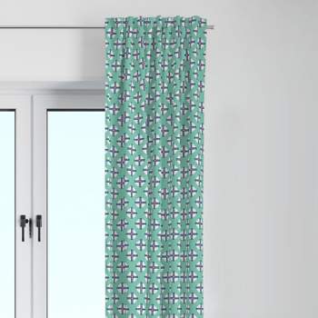 Bacati - Noah Mint/Navy Dots Cross Curtain Panel