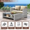 ELJGET 4 Piece Patio Furniture Set Outdoor Wicker Conversation Sets All Weather PE Rattan Sectional Sofa Set with Cushions & Coffee Table - 3 of 4