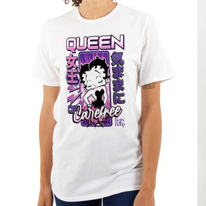 Kanji Betty Boop Queen of Carefree Womens Graphic T Shirt Tees Brisco Brands - 1 of 1