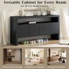 60" 4-Door Sideboard Buffet, Modern Solid Wood Veneer Storage Console with Open Shelf, Large Capacity for Living Room Dining Entryway - 3 of 4