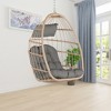 Outdoor Garden Rattan Egg Swing Chair Hanging Chair - 2 of 4
