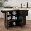 Kitchen Island with Spice Rack, Towel Rack and Solid Wood Table Top - 3 of 4