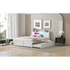 Queen Size Wood Storage Bed with LED, 2 Drawers and 2 Twin Size Trundle for Bedroom or Guest Room - 4 of 4