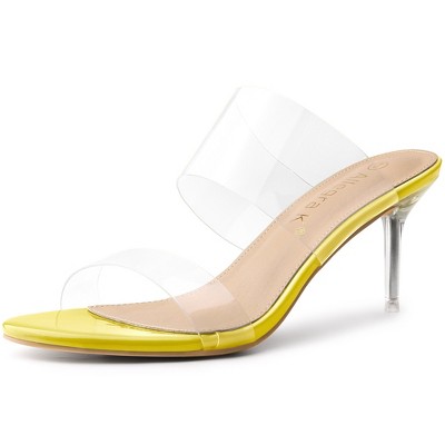 transparent yellow heels