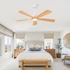 Modern Ceiling Fan With Remote And LED Light, Outdoor Patio Ceiling Fan With Reversible DC Motor And 5 Blades For Farmhouse Living - 3 of 4