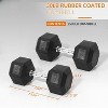 Hex Dumbbell Set of 2, Rubber Encased Weights with Anti-Slip Grip for Strength Training & Fitness - 2 of 4