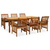 vidaXL Garden Dining Set Dark Grey Cushions and Natural Wood - 2 of 4