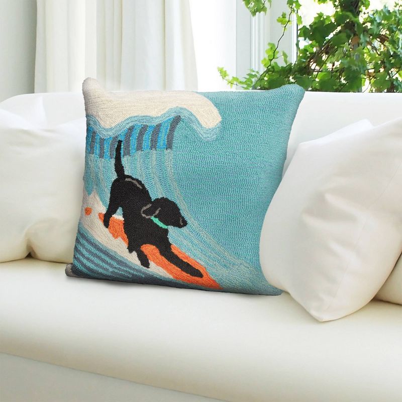 18&#34;x18&#34; Pool Side Surfing Indoor/Outdoor Square Throw Pillow Blue - Liora Manne, 3 of 7