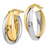 Black Bow Jewelry 8mm Polished Double Oval Hoop Earrings in 14k Two Tone Gold, 23mm - 2 of 4