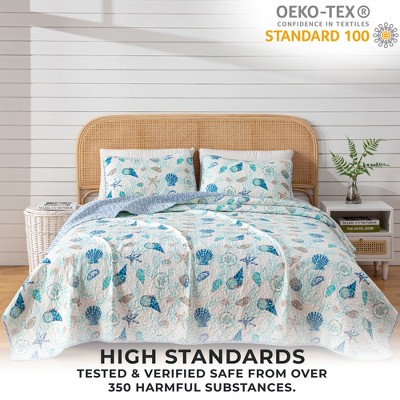 Coral Bliss Full/Queen Reversible Microfiber Quilt Set