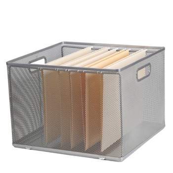 Mesh Crate File Box 10"x14"x 13.25" Silver - Brightroom™