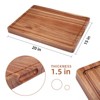 COZONY Large Acacia Wood Cutting Board, 1.5" Extra Thick Butcher Block with Deep Juice Groove, Reversible Wooden Board for Kitchen, Meat, Vegetables - 2 of 4