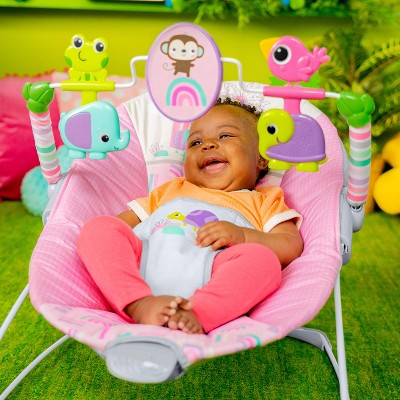 Bright Starts Pink Paradise Vibrating Bouncer : Target