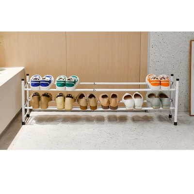 J&V TEXTILES Expandable Shoe Rack, Stackable Shoe Rack for Closet, Small Shoe Rack Organizer for Entryway, Adjustable Shoe Rack for Garage