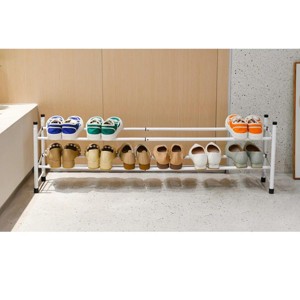 J&V TEXTILES Expandable Shoe Rack, Stackable Shoe Rack for Closet, Small Shoe Rack Organizer for Entryway, Adjustable Shoe Rack for Garage - 1 of 4