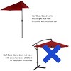 Nature Spring 20-lb Half-Round Freestanding Weighted Resin and Concrete Umbrella Holder - Black - 3 of 4
