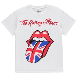Rolling Stones Ladies Fashion Shirt - Ladies Classic Rolling Stones Clothing - Mick Jagger, Keith Richards, Charlie Watts Tee (White, X-Large) - 1 of 4
