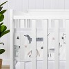 Sweet Jojo Designs Boy, Girl, Unisex/Gender Neutral BreathableBaby Breathable Mesh Crib Liner Baby Nursery Cartoon Puppy Grey Taupe and Blue - 4 of 4