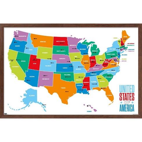 Map Of The United States Of America - Poster / Print (Usa Map) (Size: 36 X  24)
