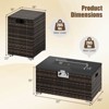 Costway 2 PCS Outdoor Rattan Fire Table Set with Tank Cover Tempered Glass Tabletop Brown/Black/Gray - 3 of 4