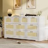 coucheta Rattan Dresser for Bedroom with 10 Drawer, 59" Wide Modern Chest of Drawers with Metal Handle, Large Wooden TV Stand for Living Room - 3 of 4