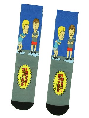 Beavis And Butt-Head Cartoon Adult Sublimated Crew Socks For Men