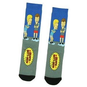 Beavis And Butt-Head Cartoon Adult Sublimated Crew Socks For Men - 1 of 3