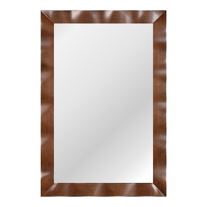 Tangkula 42" x 28" Farmhouse Wall Mirror w/Solid Wood Frame Rubber Wood Rustic Style - 1 of 4