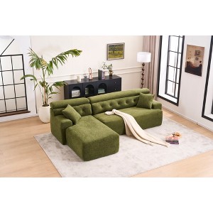 104.7'' Chenille L-Shaped Modular Sectional Sofa with High-Density Sponge, No-Assembly Couch - 1 of 4