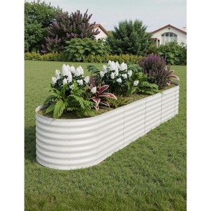 Steel Raised Garden Bed Kit - Rust-Proof Open Base Design, Tool-Free Assembly, 1.5-2Ft Deep Planter Box for Vegetables, Herbs, Flowers - 1 of 4