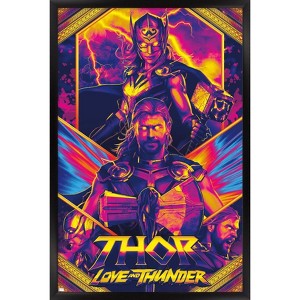 Trends International Marvel Thor: Love and Thunder - Neon Framed Wall Poster Prints - 1 of 4