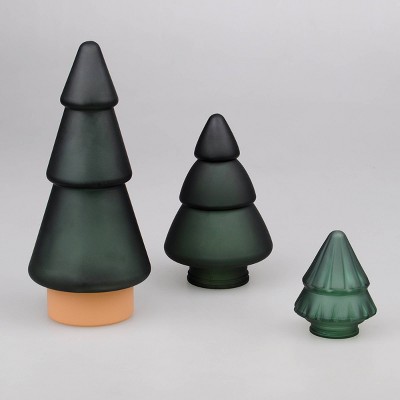 3ct Glass Trees Matte Green - Bullseye's Playground™